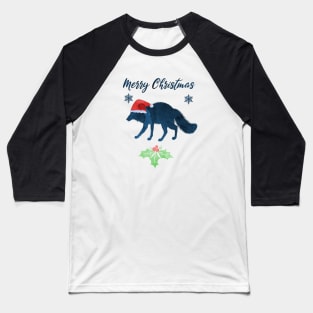 Christmas Fox Art Baseball T-Shirt